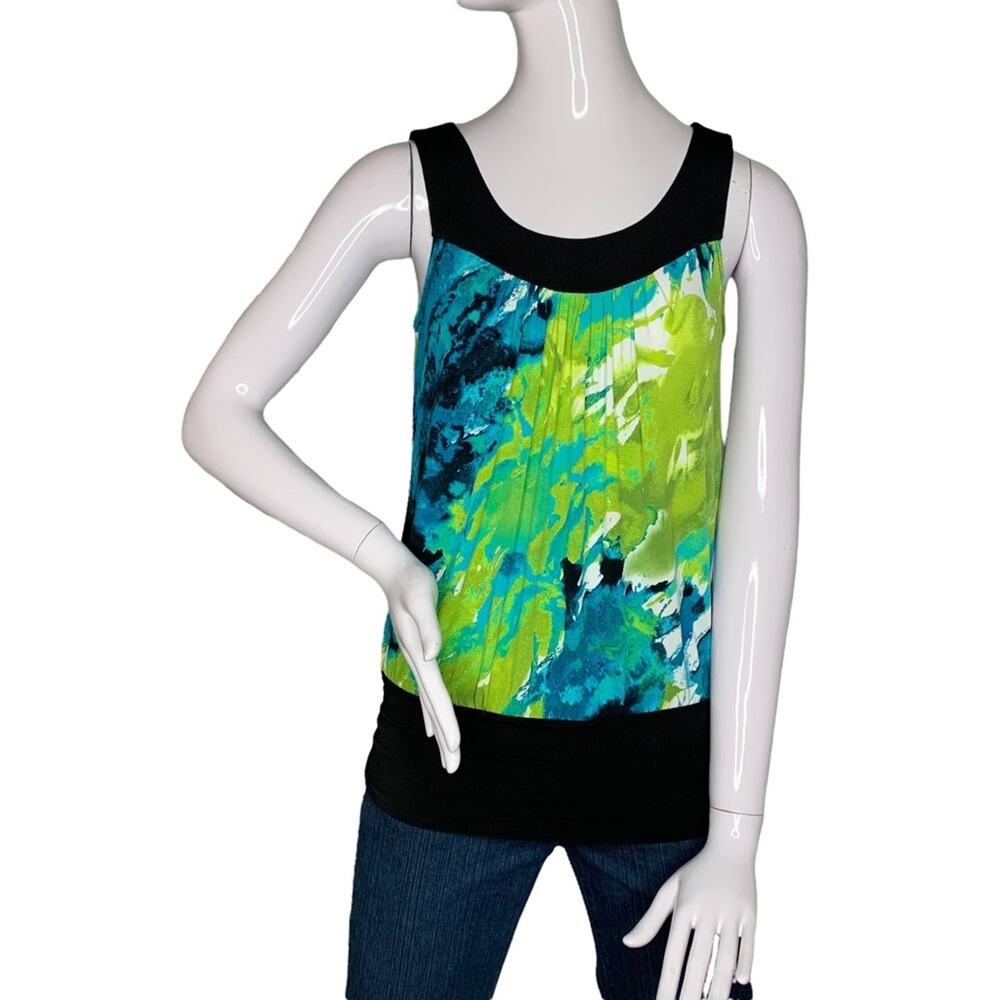 IZ BYER Top Sleeveless Size S Color Black Green Blue
